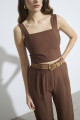 Top Cropped Alfaiataria Solar Marrom