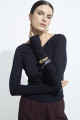 Blusa Tricot de Manga Longa Preto