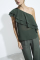 Blusa Assimétrica Batlló Dark Oliva