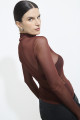 Blusa Básica Tule Marrom Canela