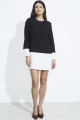 Vestido Manga Longa Curto Reto Niemeyer Preto e Branco