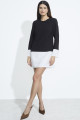 Vestido Manga Longa Curto Reto Niemeyer Preto e Branco