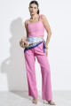 Calça Reta Alfaiataria Cannes Rosa