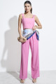 Calça Reta Alfaiataria Cannes Rosa