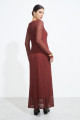 Vestido longo Crochet Marrom Canela