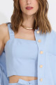 Top Cropped Orbe Ice Blue