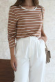 Blusa Reta Malha Boston Bege