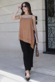 Blusa Assimétrica Alça Newtok Castanho