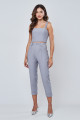 Top Cropped Alfaiataria Orbe Cinza Risca de Giz