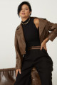 Jaqueta Cropped Oversized Tucson Marrom