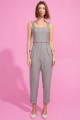 Top Cropped Alfaiataria Orbe Chumbo Risca de Giz