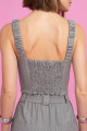 Top Cropped Alfaiataria Orbe Chumbo Risca de Giz