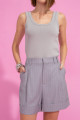 Shorts Alfaiataria Delft Cinza Risca de Giz