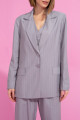 Blazer Alfaiataria Cannes Cinza Risca de Giz