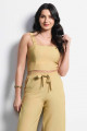 Top Cropped Alfaiataria Orbe Bege