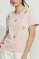 Camiseta Bordada Básica Rosa