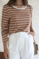 Blusa Reta Malha Boston Bege