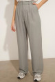 Calça Reta Alfaiataria Cannes Risca de Giz Chumbo