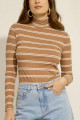 Blusa Básica  Gola Alta York Marrom
