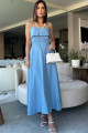 Vestido Longo Eiffel Azul Delave