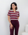 Blusa Polo Listrada Roma Marsala