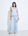 Calça Bethel Em Linho Baby Blue
