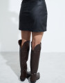 Short Saia Couro Queens Preto