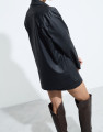 Short Saia Couro Queens Preto