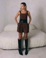 Top Cropped Orbe Marrom