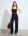 Top Cropped Alfaiataria Solar Preto
