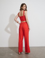 Calça Reta Amarração Cami Vermelho 40°