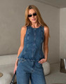 Blusa Jeans Peplum Porto Índigo