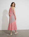 Vestido Longo Listras Bella Vermelho