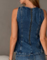Blusa Jeans Peplum Porto Índigo