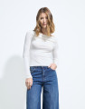 Blusa Tricot de Manga Longa Off White