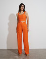 Calça Reta Alfaiataria Solar Laranja