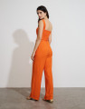 Calça Reta Alfaiataria Solar Laranja