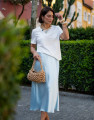 Saia Cetim Midi Hadid Sky Blue