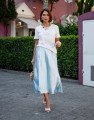 Saia Cetim Midi Hadid Sky Blue