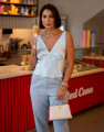 Blusa Cetim Hadid Sky Blue