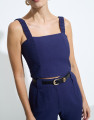 Top Cropped Orbe Marinho