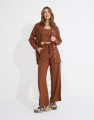 Calça Reta Amarração Cami Chocolate Suíço