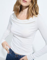 Blusa Tricot de Manga Longa Off White