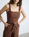 Top Cropped Orbe Chocolate Amargo