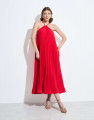 Vestido Plissado Vermelho Veneza