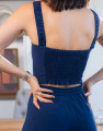 Top Cropped Orbe Marinho