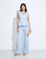 Blusa Em Linho Amalfi Baby Blue