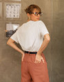 Calça Reta Alfaiataria Cannes Amêndoa