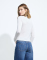Blusa Tricot de Manga Longa Off White