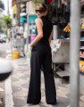 Macacão Alfaiataria Gola Alta Cannes Preto